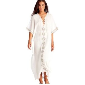 NWT Vitamin A Isabell Kaftan Cover Up in White Sz S